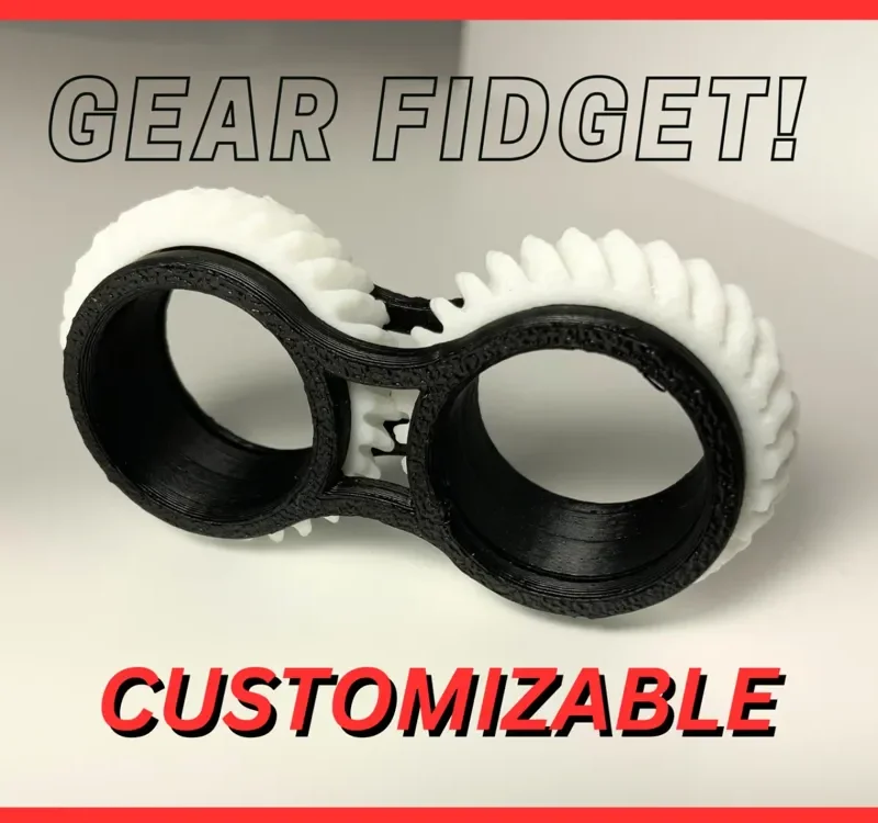 Nhẫn bánh răng Fidget Gear Ring - Đồ chơi giảm stress in 3D