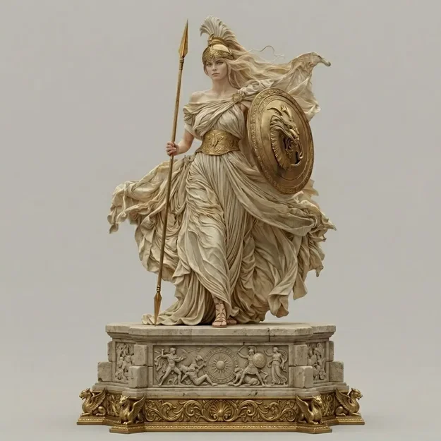 Mô hình 3D Nữ thần Athena: Tượng trang trí thần thoại Hy Lạp - Image 1