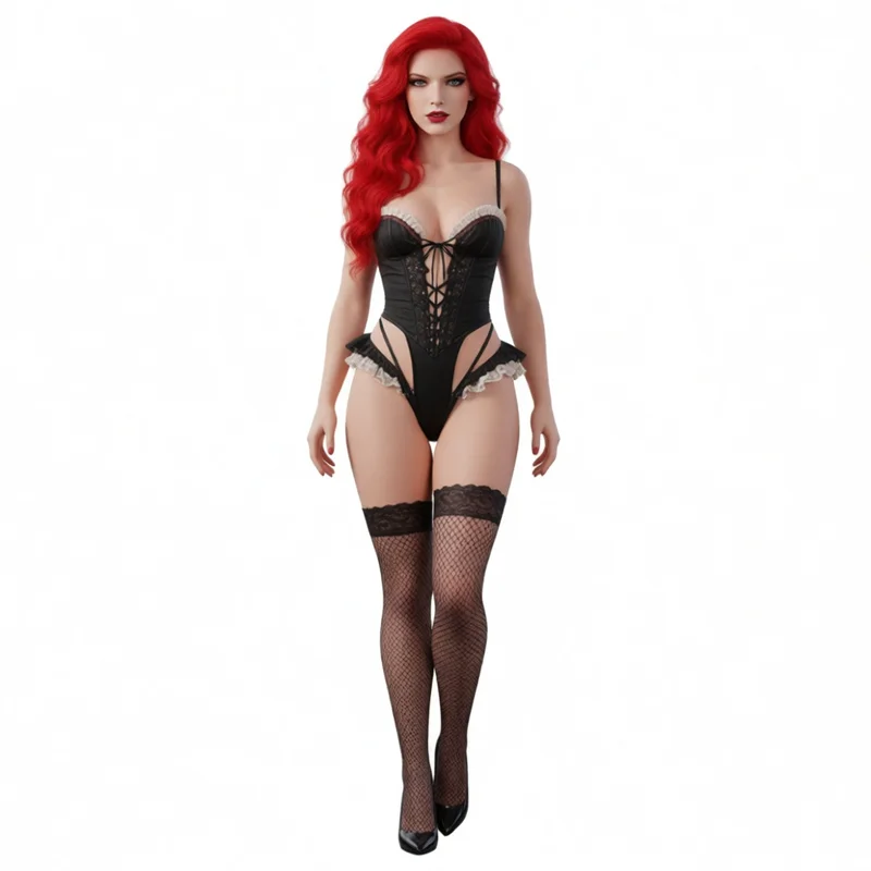 Mô hình 3D Pinup Art - Tượng nàng tóc đỏ quyến rũ để bàn