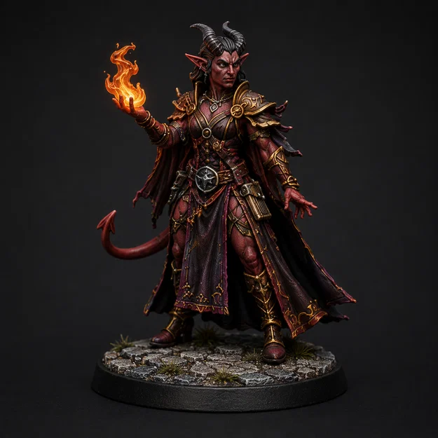 Mô hình 3D Bard Tiefling cực chất cho trò chơi DnD - Image 1