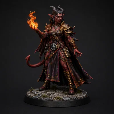 Mô hình 3D Bard Tiefling cực chất cho trò chơi DnD