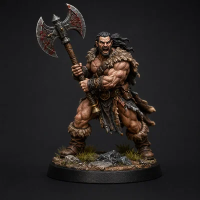Mô hình chiến binh Barbarian (DnD) in 3D chi tiết cực đỉnh