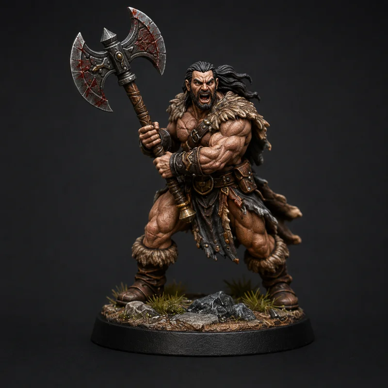 Mô hình chiến binh Barbarian (DnD) in 3D chi tiết cực đỉnh