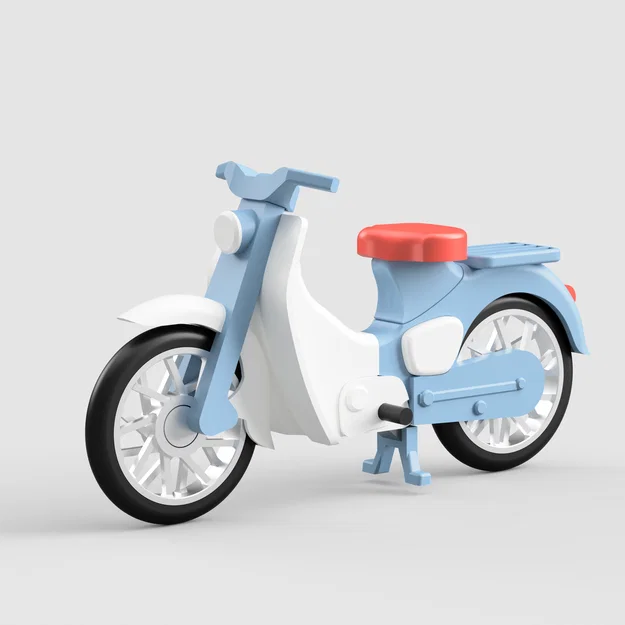 Bộ Kit Lắp Ráp Xe Moped Cổ Điển - Mô Hình Xe Tay Ga Mini Phong Cách Thập Niên 1950 - Image 2