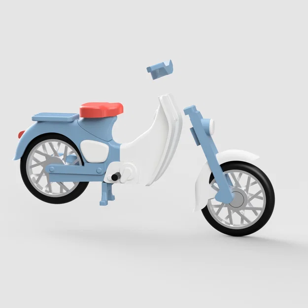 Bộ Kit Lắp Ráp Xe Moped Cổ Điển - Mô Hình Xe Tay Ga Mini Phong Cách Thập Niên 1950 - Image 7