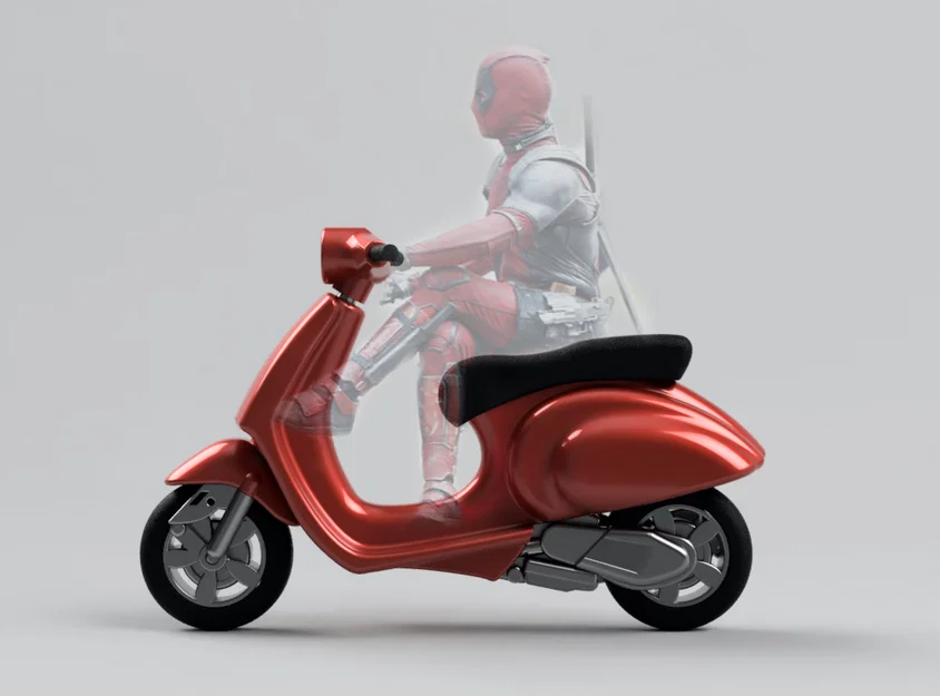 XE TAY GA DEADPOOL - VESPA PRIMAVERA - TỈ LỆ 1:12 - Image 1