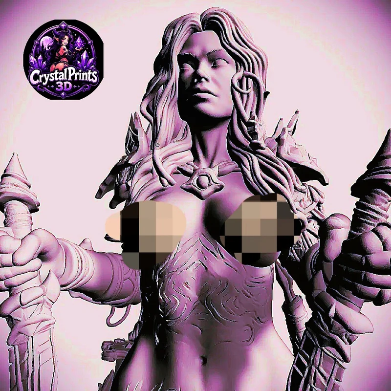 File STL Battle Invitation Warrior | Nữ Chiến Binh Fantasy Gợi Cảm | Mô Hình Resin Chi Tiết