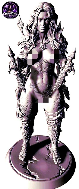 File STL Battle Invitation Warrior | Nữ Chiến Binh Fantasy Gợi Cảm | Mô Hình Resin Chi Tiết - Image 3