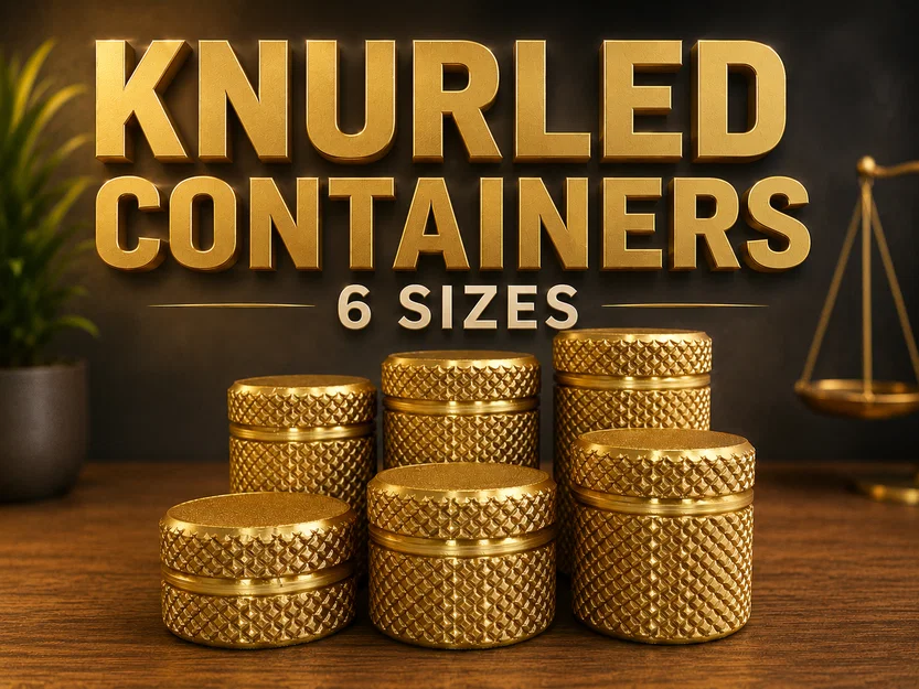 Bộ Hộp Đựng Vân Nhám (Knurled Container Set) - 6 Kích Thước - Image 1