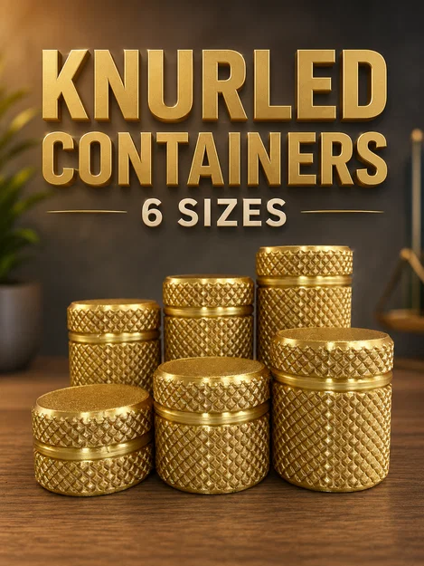Bộ Hộp Đựng Vân Nhám (Knurled Container Set) - 6 Kích Thước - Image 3
