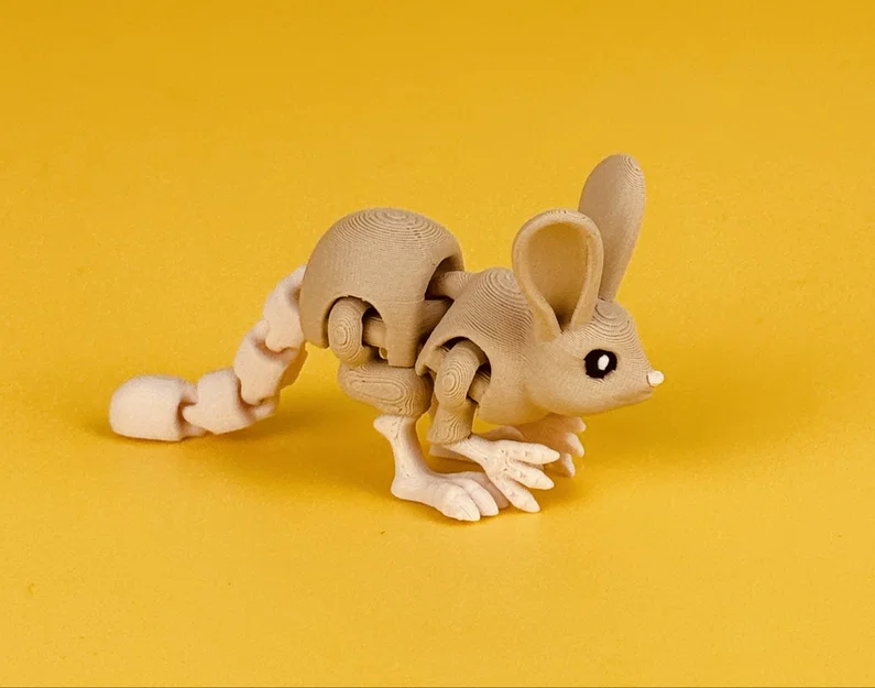 Jerboa - Mô hình động vật có khớp nối làm móc khóa | In nguyên khối | Không cần support - Image 1