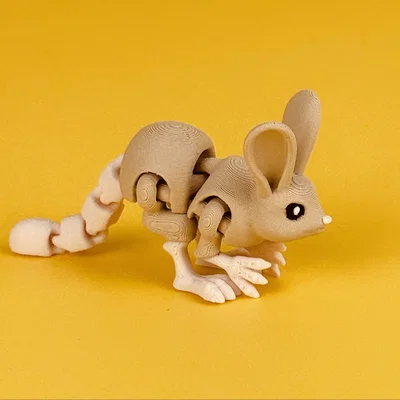 Jerboa - Mô hình động vật có khớp nối làm móc khóa | In nguyên khối | Không cần support