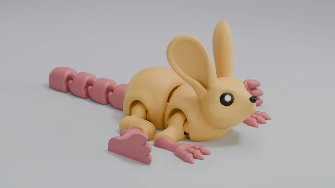 Jerboa - Mô hình động vật có khớp nối làm móc khóa | In nguyên khối | Không cần support - Image 2