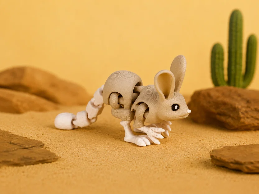 Jerboa - Mô hình động vật có khớp nối làm móc khóa | In nguyên khối | Không cần support - Image 3