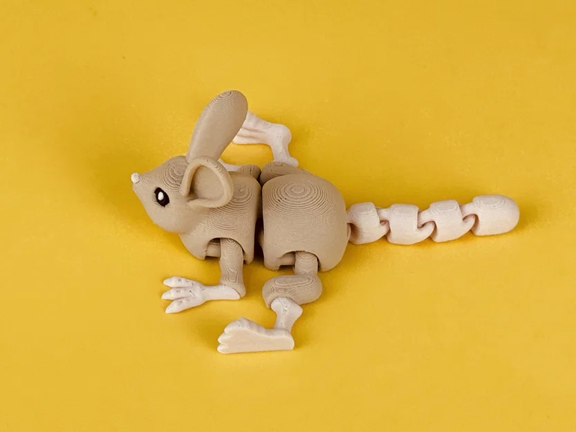 Jerboa - Mô hình động vật có khớp nối làm móc khóa | In nguyên khối | Không cần support - Image 5