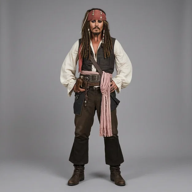 Mô hình 3D Captain Jack Sparrow - Nhân vật Cướp biển vùng Caribbean - Image 1