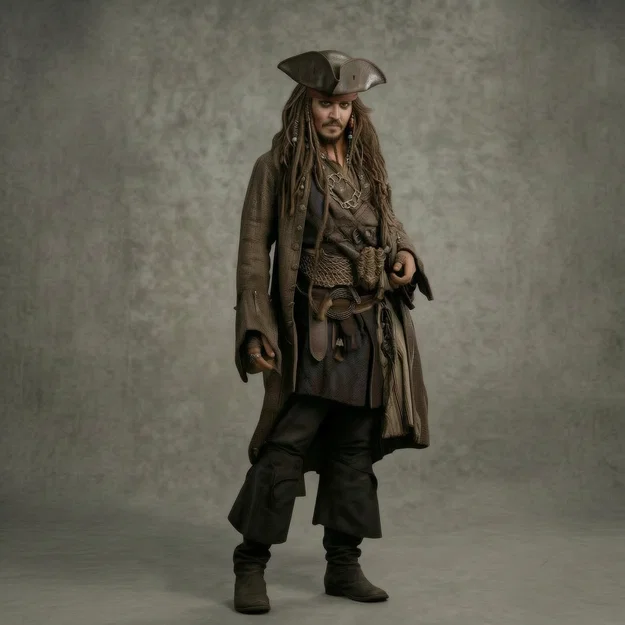 Mô hình 3D Captain Jack Sparrow: Thuyền trưởng huyền thoại sắc nét - Image 1