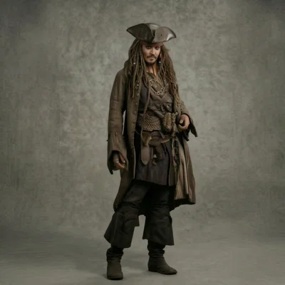 Mô hình 3D Captain Jack Sparrow: Thuyền trưởng huyền thoại sắc nét