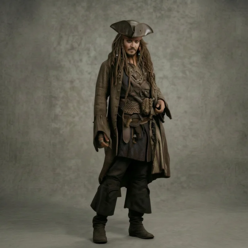 Mô hình 3D Captain Jack Sparrow: Thuyền trưởng huyền thoại sắc nét