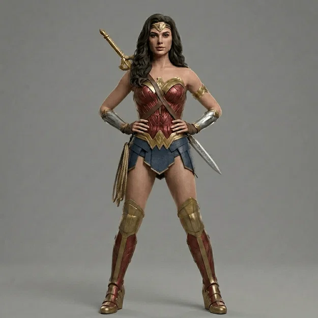 Mô hình 3D Wonder Woman Gal Gadot siêu đẹp để in ấn tại nhà - Image 1