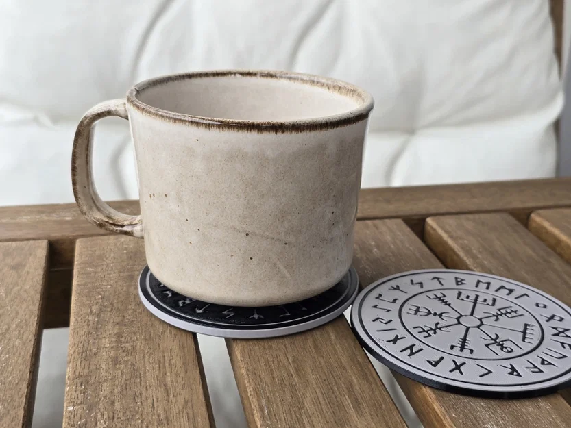 Đế lót ly rune Viking Vegvisir kèm khay đựng (không cần supports, không cần MMU/AMS) - Image 3