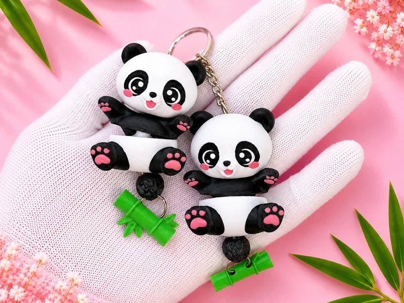Gấu Trúc Flexi Đáng Yêu - Đồ Chơi Khớp Nối, Móc Khóa và Nam Châm - Image 1