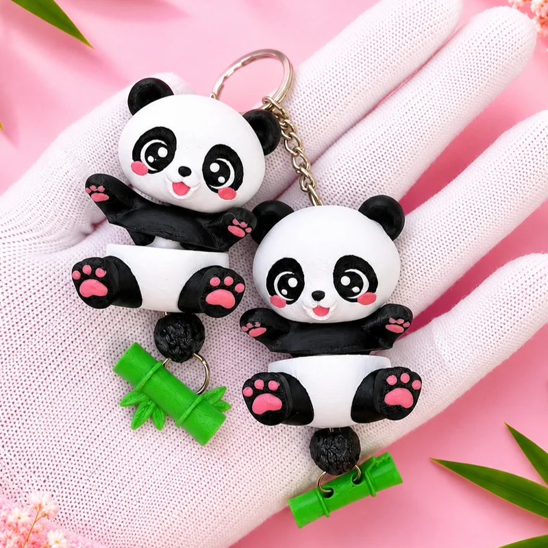 Gấu Trúc Flexi Đáng Yêu - Đồ Chơi Khớp Nối, Móc Khóa và Nam Châm