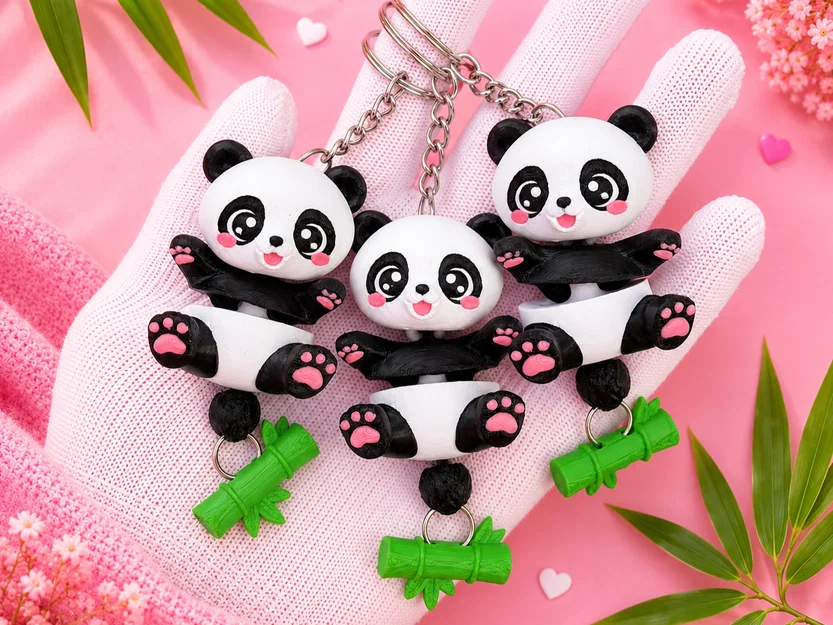 Gấu Trúc Flexi Đáng Yêu - Đồ Chơi Khớp Nối, Móc Khóa và Nam Châm - Image 2