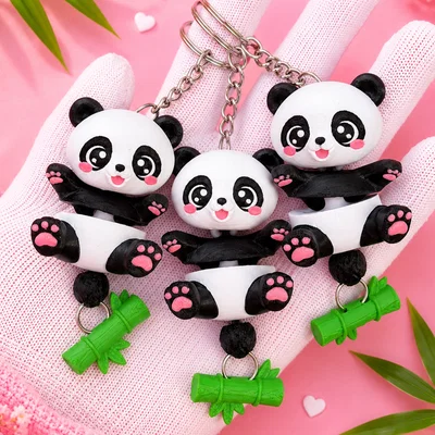 Gấu Trúc Flexi Đáng Yêu - Đồ Chơi Khớp Nối, Móc Khóa và Nam Châm