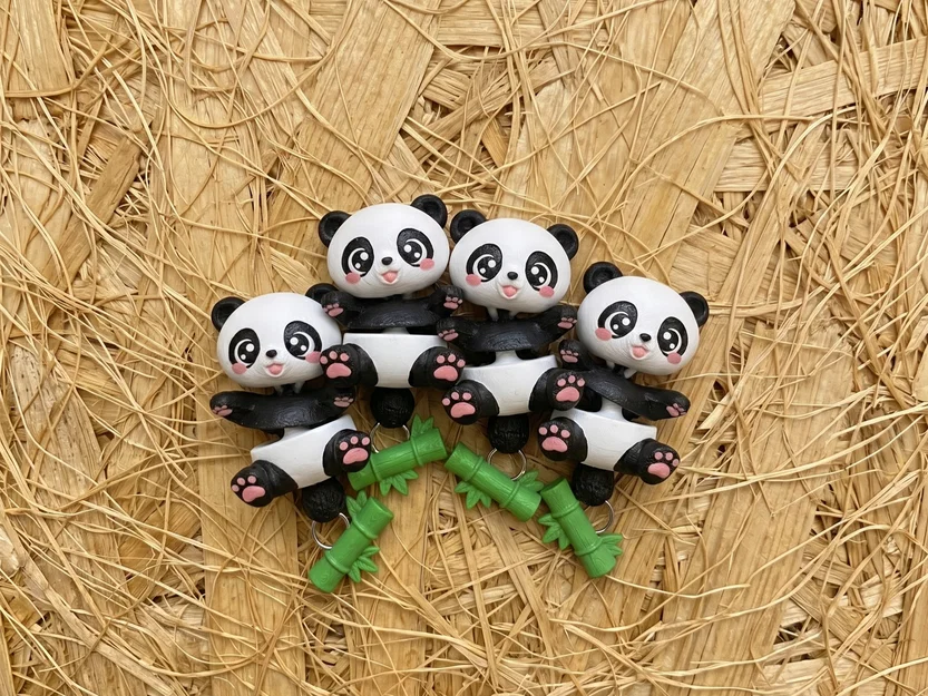Gấu Trúc Flexi Đáng Yêu - Đồ Chơi Khớp Nối, Móc Khóa và Nam Châm - Image 3
