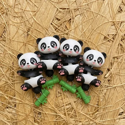 Gấu Trúc Flexi Đáng Yêu - Đồ Chơi Khớp Nối, Móc Khóa và Nam Châm