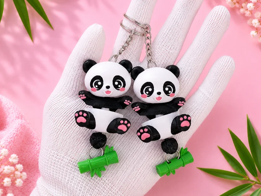Gấu Trúc Flexi Đáng Yêu - Đồ Chơi Khớp Nối, Móc Khóa và Nam Châm - Image 4
