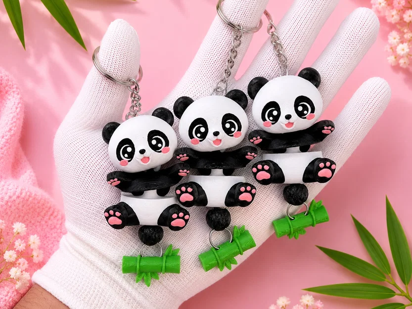 Gấu Trúc Flexi Đáng Yêu - Đồ Chơi Khớp Nối, Móc Khóa và Nam Châm - Image 5