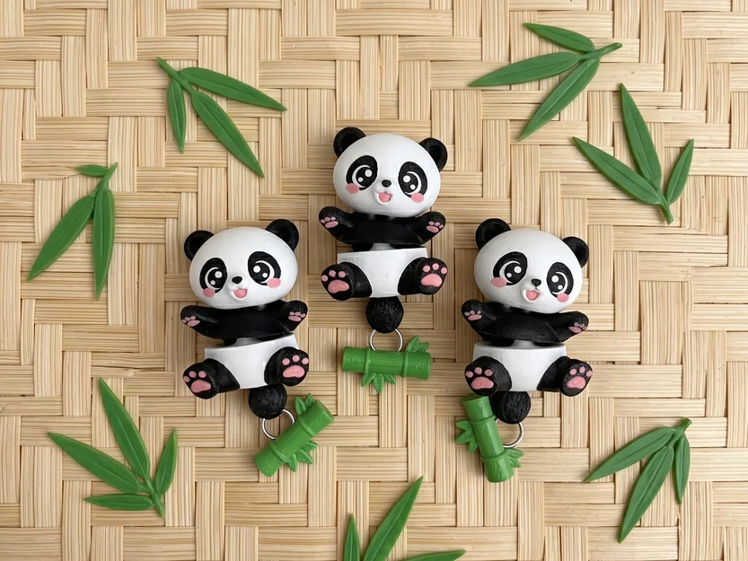 Gấu Trúc Flexi Đáng Yêu - Đồ Chơi Khớp Nối, Móc Khóa và Nam Châm - Image 9
