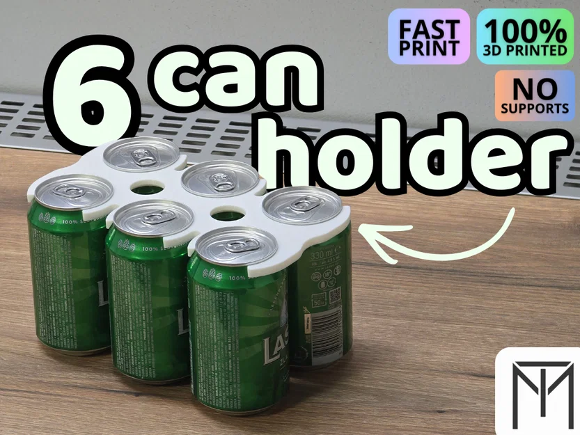 Mẫu khay in 3D cầm tay 6 lon nước tiện dụng (6 Can Holder) - Image 1