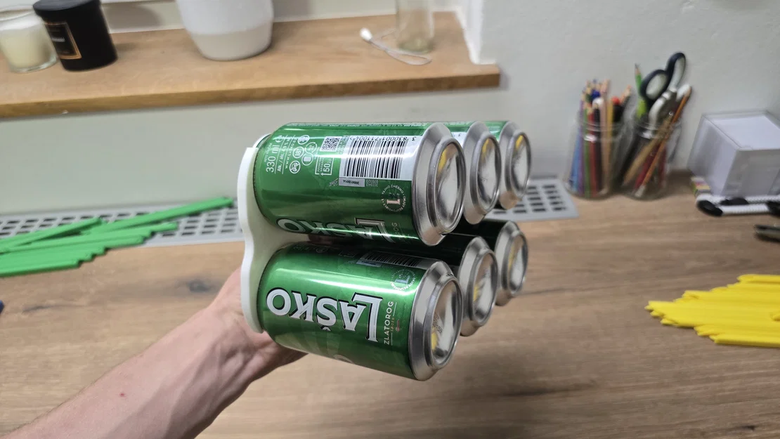 Mẫu khay in 3D cầm tay 6 lon nước tiện dụng (6 Can Holder) - Image 3