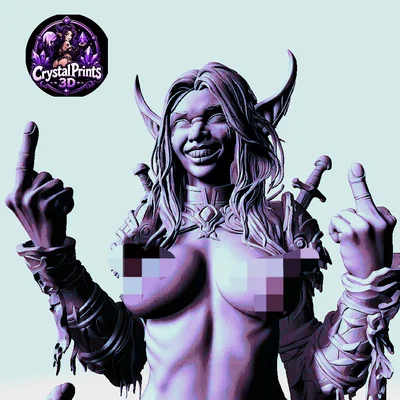 File STL Elf Nụ Cười Ma Mị | Mô Hình Nữ Chiến Binh Fantasy Sexy | Độ Chi Tiết Cao