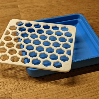 Khay Đựng Xà Phòng 2 Lớp Thiết Kế Tổ Ong Tự In 3D Tiện Lợi