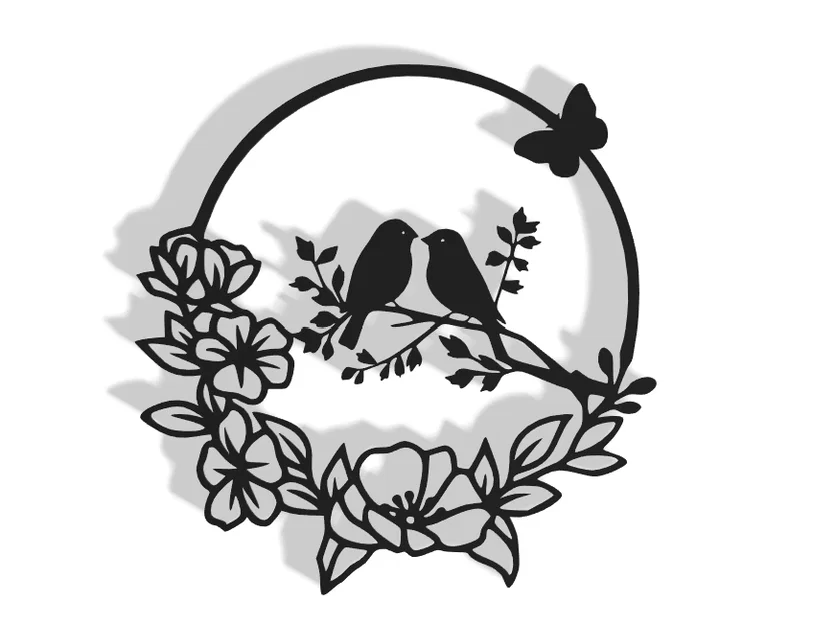 Mô hình trang trí tường 3D chim và hoa (Birds Decor) nghệ thuật - Image 1