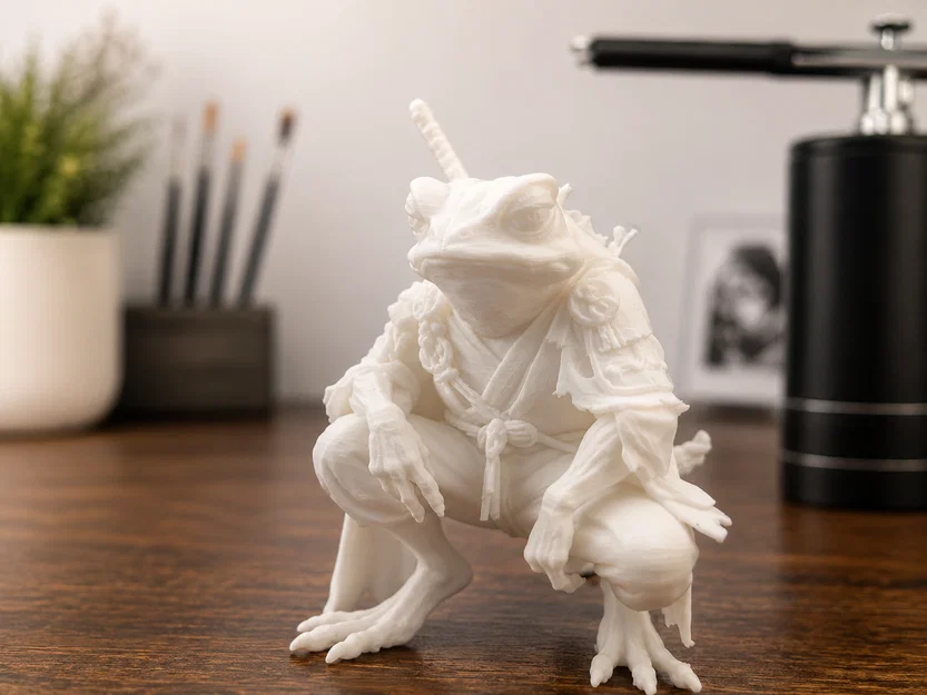 Moss Frog Samurai – Mô hình thu nhỏ 3D phong cách Fantasy - Image 1