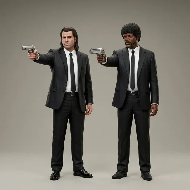 Mô hình 3D Pulp Fiction: Vincent Vega & Jules Winnfield cực chất - Image 1